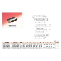ヒロセ電機 リボンケーブル用FD形コネクタ（1.27mmピッチ）雄コネクタシェルディンプル FDB-25PF(05) 1個（直送品）