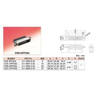 ヒロセ電機 CD形圧着タイプコネクタ 雄コネクタ 9極 シェルディンプル加工 CDE-9PF(05) 1個（直送品）