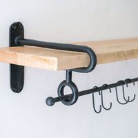 ポッシュリビング ポールブラケット W4×D23×H16.5cm キャストアイアン 63763 1個（直送品）