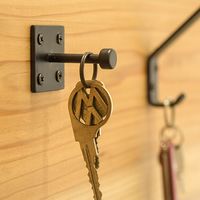 ポッシュリビング フック ブラック W3.5×D3.8×H3.5cm アイアン 63554 1セット(3個)（直送品）