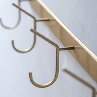 ポッシュリビング フックL アンティークゴールド W80×D8×H11cm アイアン 63886 1個（直送品）