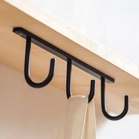 ポッシュリビング アイアンハンギングフック 3連 ブラック W23×D4.5×H6.5cm 63143 1個（直送品）