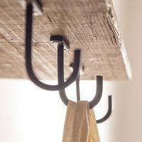 ポッシュリビング アイアンハンギングフック シングル アンティークG W4.5×D4.5×H6.5cm 63142 1セット(3個)（直送品）