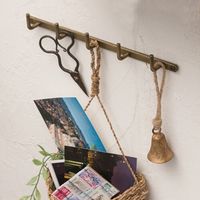 ポッシュリビング アイアンウォールフック 5連 アンティークゴールド W28×D3×H3.5cm 63138 1個（直送品）