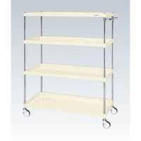 サカエ CSパールワゴン(中量タイプ/均等耐荷重150kg/ゴム車/H1500mm/4段/移動式) CSPー12154I 1台（直送品）