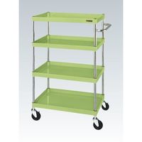 サカエ CSパールワゴン(中量タイプ/均等耐荷重150kg/ゴム車/H1200mm/4段/移動式) CSPー90124 1台（直送品）