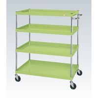 サカエ CSパールワゴン(中量タイプ/均等耐荷重150kg/ゴム車/H1200mm/4段/移動式) CSPー12124 1台（直送品）