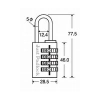 ツチノ ステンレス吊 可変式符号錠 28.5mm JP-1200-28.5 1パック 64-6524-22（直送品）