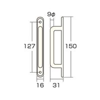 アイワ金属 No.410取手150 シルバー AP-405N 1個 64-5081-13（直送品）