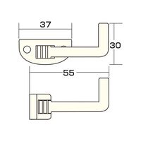 アイワ金属 回転フックL型 GB AP-073G 1個 64-5080-55（直送品）