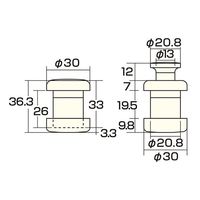 アイワ金属 プッシュツマミ 30mm GB AP-331G 1個 64-5083-44（直送品）