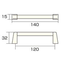 アイワ金属 アルミパイプ取手角座 120mm シルバー AP-436C 1個 64-5083-02（直送品）