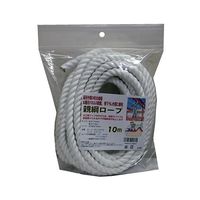 松浦工業 親綱(介錯)ロープ 片側大口径フック付 16mmφ×10m OTKSR-1610WH 1本 62-9213-97（直送品）