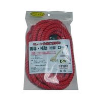 松浦工業 補助・誘導 介錯ロープ 片側大口径フック付 12mmφ×6m 赤 KSR-6RED 1本 62-9213-94（直送品）