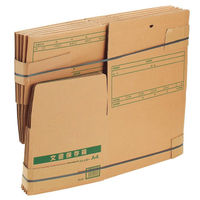 プラス 文書保存箱 ワンタッチストッカー D型フタ式 A4用 書類収納 ダンボール 10枚 40077（わけあり品）