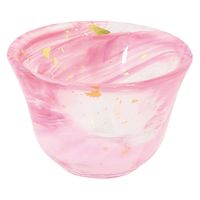 ワールド・クリエイト 箔墨流し 桃 ぐい呑 30530 1セット(3個)