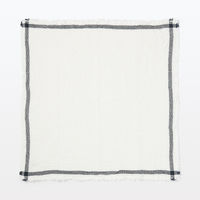 無印良品 インド綿 マルチクロス ワッフル オフ白×ネイビー 約50×50cm 良品計画