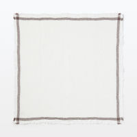 無印良品 インド綿 マルチクロス ワッフル オフ白×ブラウン 約50×50cm 良品計画