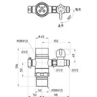 SANEI シングル混合栓用分岐アダプター B98-AU6 1個 539-5816（直送品）