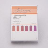 アズワン pH試験紙 PP(ポリプロピレン)スティックタイプ pH5.2~6.7 1箱(100枚入) 007.3 1箱(100枚)（直送品）