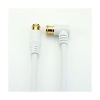 ホーリック 極細アンテナケーブル 5m ホワイト L字差込式/差込式コネクタ HAT50-109LPWH 1個 64-6230-11（直送品）