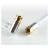 ホーリック アンテナケーブル 5m ホワイト アルミヘッド L字差込式/ネジ式コネクタ AC50-383WH 1本 65-1792-58（直送品）