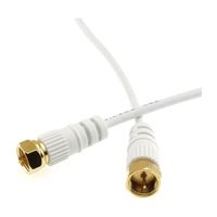 ホーリック 極細アンテナケーブル 0.5m ホワイト 両側ネジ式コネクタ AC05-451WH 1本 65-1792-87（直送品）
