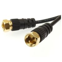 ホーリック 極細アンテナケーブル 0.5m ブラック 両側ネジ式コネクタ AC05-452BK 1本 65-1792-88（直送品）