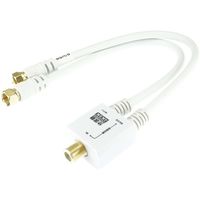 ホーリック アンテナ分波器 ケーブル一体型 20cm ホワイト ネジ式コネクタ AE-563WH 1本 65-1793-60（直送品）