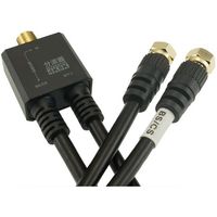 ホーリック アンテナ分波器 ケーブル一体型 20cm ブラック ネジ式コネクタ AE-564BK 1本 65-1793-61（直送品）