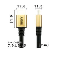 ホーリック ウルトラハイスピードHDMIケーブル 3m ゴールド HDM30-611GD 1本 65-1794-07（直送品）