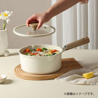 CAROTE（カローテ）鍋 片手 18cm IH ガス火対応 蓋付 アイボリー 1個