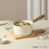 CAROTE（カローテ）鍋 片手 16cm IH ガス火対応 蓋付 アイボリー 1個