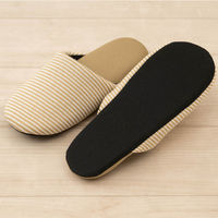 センコー SDS ピンボーダー スリッパ L:約25-26.5cm ベージュ SDS150399 1足（直送品）