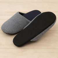 センコー SDS ピンボーダー スリッパ L:約25-26.5cm ネイビーブルー SDS150399 1足（直送品）