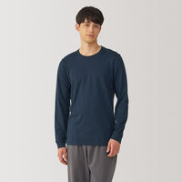 【メンズ】無印良品 紳士 あったか綿 厚手 クルーネック長袖Tシャツ 紳士L ダークネイビー 良品計画