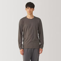【メンズ】無印良品 紳士 あったか綿 厚手 クルーネック長袖Tシャツ 紳士S カーキ 良品計画