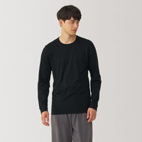 【メンズ】無印良品 紳士 あったか綿 厚手 クルーネック長袖Tシャツ 紳士L 黒 良品計画