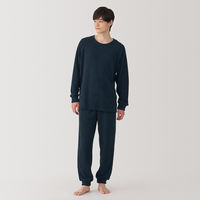 【メンズ】無印良品 紳士 なめらかニットフリース 長袖ルームウェアセット 紳士S ネイビー 良品計画