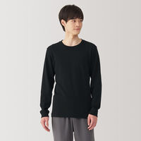 【メンズ】無印良品 紳士 あったか綿 ウールクルーネック長袖Tシャツ 紳士M 黒 良品計画
