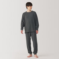 【メンズ】無印良品 紳士 なめらかニットフリース 長袖ルームウェアセット 紳士S チャコールグレー 良品計画