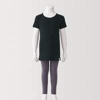 無印良品 キッズ あったか綿 クルーネック半袖Tシャツ キッズ110 黒 良品計画