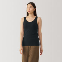 【レディース】無印良品 婦人 あったか綿 ブラタンクトップ 婦人M 黒 良品計画