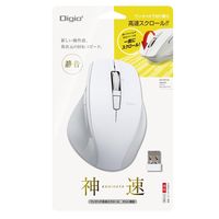 ナカバヤシ 高速スクロール 無線静音 5ボタン BlueLEDマウス Nホワイト MUS-RKF164NW 1個