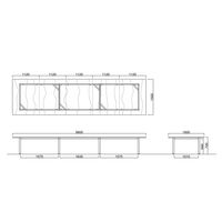 【軒先渡し】ニシキ工業 ビッグテーブル 幅5600×奥行1500×高さ720mm ウォールナット AGT-B5615K-WN 1台（直送品）