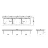 【軒先渡し】ニシキ工業 ビッグテーブル 幅5600×奥行1500×高さ720mm マットグレイ AGT-B5615KW-MG 1台（直送品）