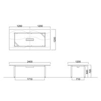 【軒先渡し】ニシキ工業 ビッグテーブル 幅2400×奥行1200×高さ720mm ダークウッド AGT-S2412KW-DW 1台（直送品）