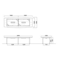 【軒先渡し】ニシキ工業 ビッグテーブル 幅3200×奥行1200×高さ720mm ライトオーク AGT-S3212FW-LO 1台（直送品）
