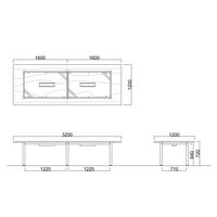 【軒先渡し】ニシキ工業 ビッグテーブル 幅3200×奥行1200×高さ720mm ライトオーク AGT-S3212KW-LO 1台（直送品）