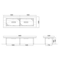【軒先渡し】ニシキ工業 ビッグテーブル 幅3600×奥行1200×高さ720mm オフホワイト AGT-S3612KW-OW 1台（直送品）